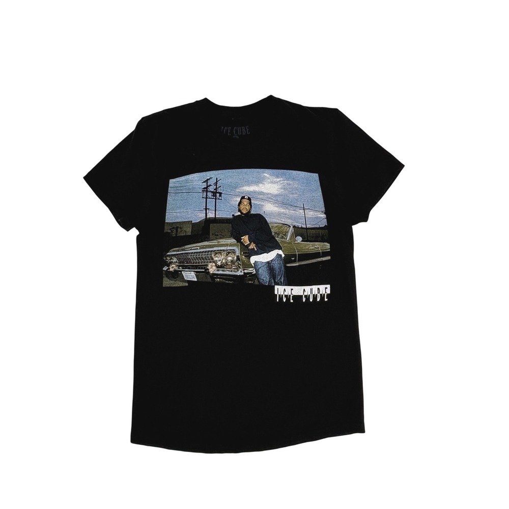 Ice Cube Mens Black Graphic T-Shirt‎ Lowrider Rap Streetwear Tee Unisex Small